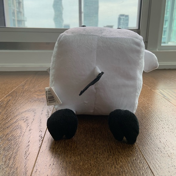 Nanco Pixel M8 Plush white cow Stuffed Animal Toy NWT Square 6" Soft - Picture 4 of 8